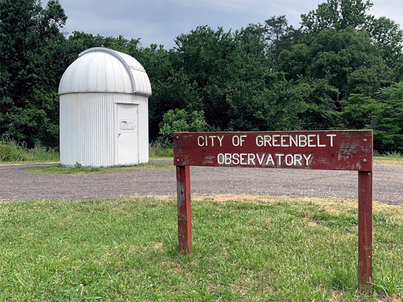 A view of the City of Greenbelt Observatory.